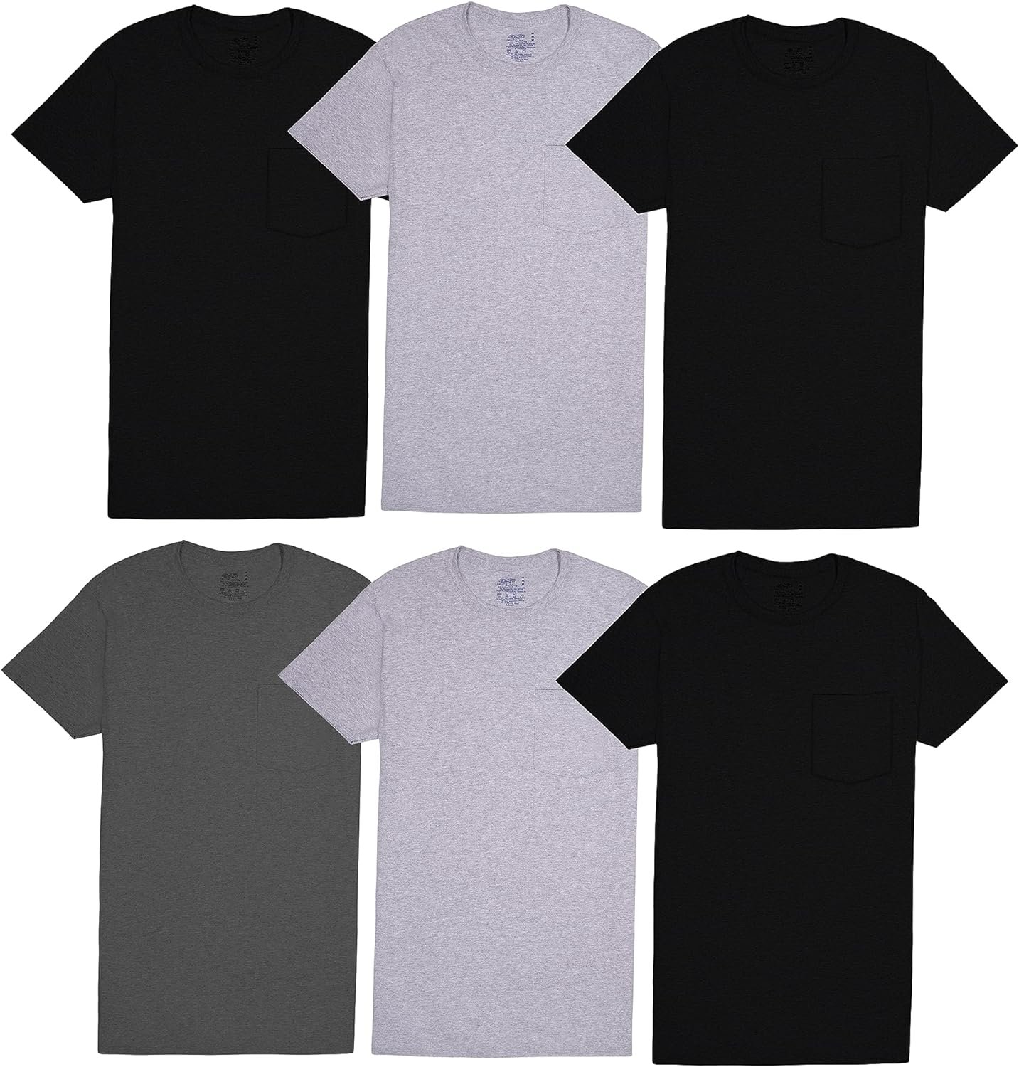 Fruit of The Loom Mens Pocket Tee Undershirts, Moisture Wicking & Tag Free, Short Sleeve Pocket T-Shirts - Image 1