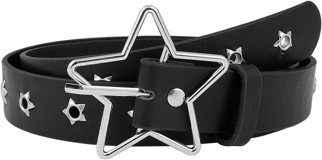 MILAKOO Punk Leather Waist Belt for Women Vintage Accessories for Hippie Skateboarding Enthusiasts - Image 1