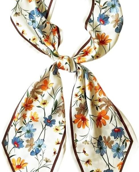 Silk Head Scarf for Hair Fashion Headwrap for Women Lightweight Neck Tie