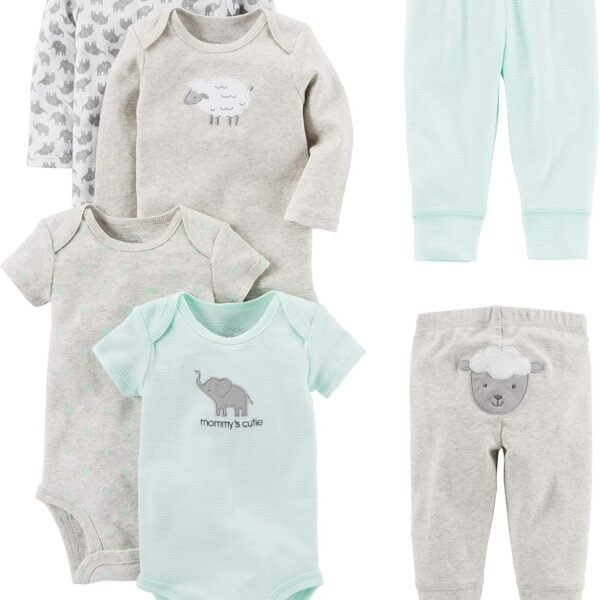 Simple Joys by Carter's unisex-baby 6-piece Bodysuits (Short and Long Sleeve) and Pants Set