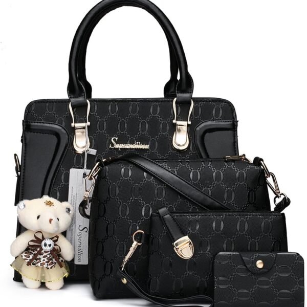 Women's Fashion Handbags Tote Bags Shoulder Bag Top Handle Satchel Purse Set 4pcs